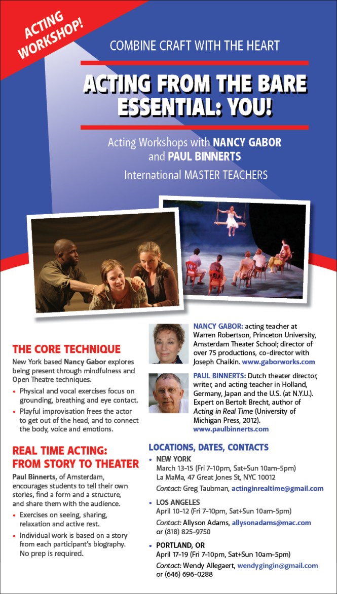 Spring Workshops 2015 (see Page Upcoming Events)